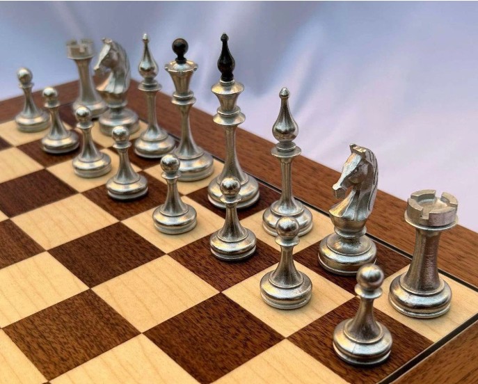 Pewter Soviet Chess Set - Image 4