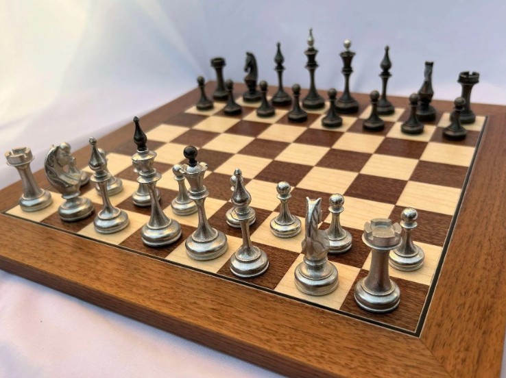 Pewter Soviet Chess Set